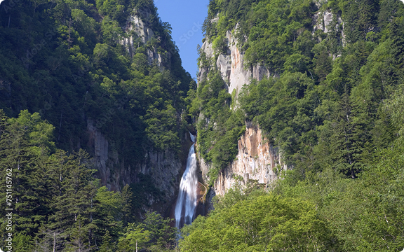 層雲峡峡谷の断崖