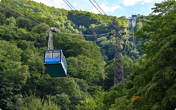 黒岳ロープウェイのケーブルカー
