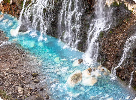 白金温泉の白ひげの滝