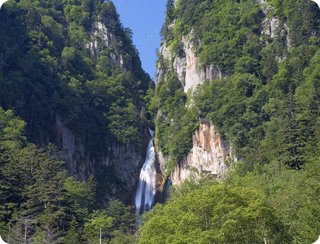 層雲峡峡谷の断崖